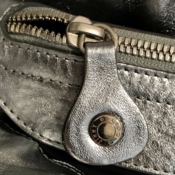 Authentic ⭐️ JIMMY CHOO ⭐️ Woman’s Silver / Metallic Leather Hobo Shoulder Bag - Picture 7 of 17